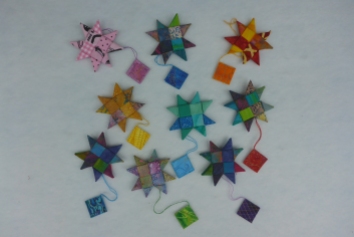fabric stars and gift tags